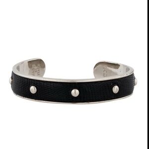 Tod’s Black and Silver Studded Cuff Bracelet
